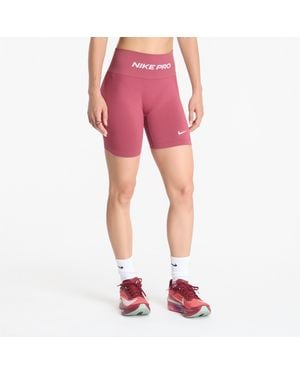 Nike Korte Broek Pro Seamless High-Waisted 5" Biker Shorts Smoke - Roze