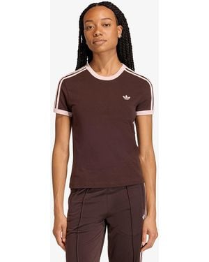 adidas Originals T-Shirt Adidas 3 Stripes Slim T-Shirt - Rot