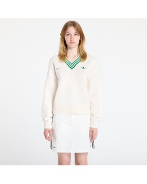 adidas Originals Sweater Adidas X Sporty & Rich V-Neck Sweater/ Off/ Night - White