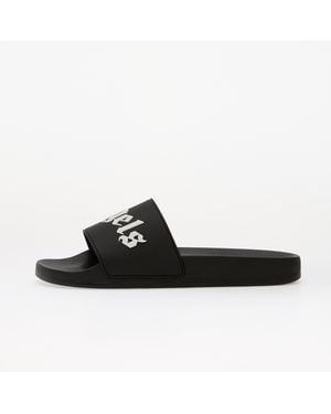 Palm Angels Chaussures big logo sliders black/ off white 45 - Noir