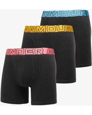 Under Armour Boxer Performance Cotton Soid 6In 3-Pack Back - Nero