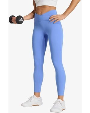 adidas Originals Leggings Adidas 3 Stripes Studio All Me 7/8 X-Over Leggings - Blauw