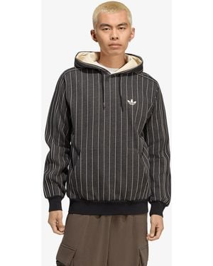 adidas Originals Sweatshirt Adidas Pinstripes Hoodie/ Warm Vanilla - Black