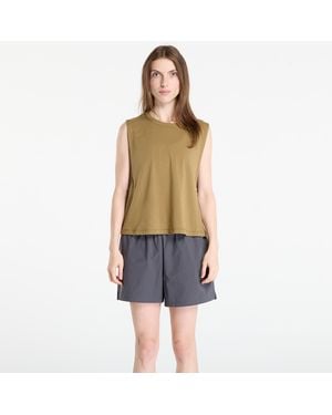 On Shoes Tank Top Focus Crop/ Khaki - Blue