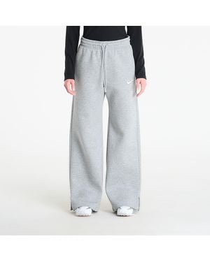 Nike Pantaloni Da Ginnastica Sportswear Phoenix Fleece High-Waisted Wide-Leg Pants Dk Heather/ Sail - Blu