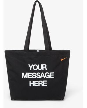 Nike Tas Heritage "Your Message Here" Tote Bag 22L/ Safety - Zwart