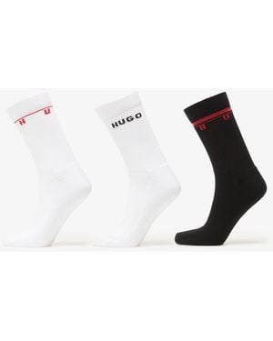 BOSS Socken 3 Pack Quarter Socks Rib Spaced - Weiß