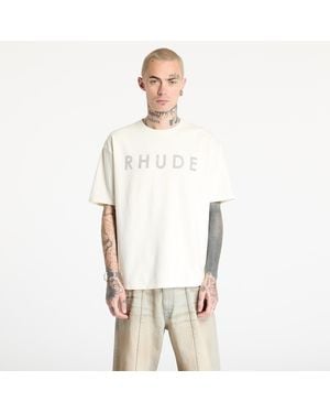 Rhude T-Shirt Distressed Logo Tee - Weiß