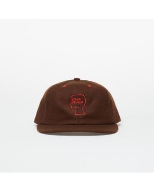 Brain Dead Flannel Classic Logohead 6 Panel Hat - Brown