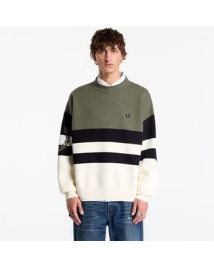 Fred Perry Pullover Tipped Graphic Jumper - Grau