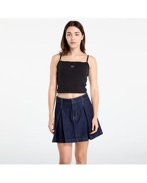 Calvin Klein Tank Top Jeans Woven Label Rib Crop - Blue