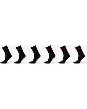 BOSS Sokken Rib Logo Sock 6-Pack - Zwart