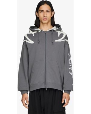 Y-3 Sweatshirt Chito Graphic French Terry Zip Hoodie - Gray