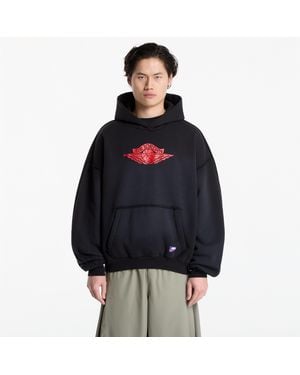 Nike Sweatshirt flight wings fleece pullover hoodie black/ university red xs - Noir