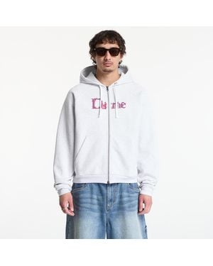 Dime Sweatshirt Classic Veins Zip Hoodie - White