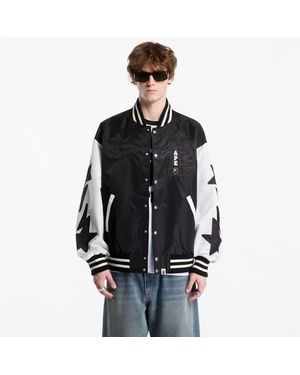 A Bathing Ape Bomber Bape Nylon Varsity Jacket - Zwart