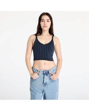 Calvin Klein Top Jeans Plated Sweater Bralette - Blue