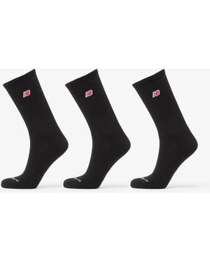 New Balance Patch Logo Crew Socks 3-Pack - Black