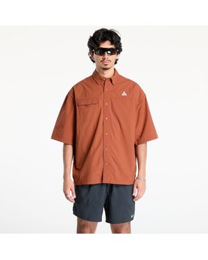 Nike Camicia Acg "Orb Weaver" Uv Repel Short-Sleeve Shirt Cinnamon/ Picante/ Summit - Marrone