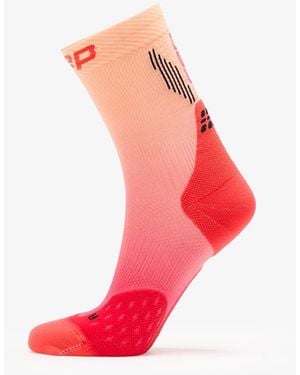 Cep Mid Cut Gradient Socks/ Marigold Fade - Red