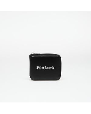 Palm Angels Wallet Classic Logo Zip Around Wallet/ Off - Black