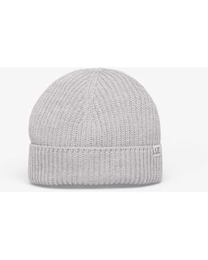C.P. Company Extrafine Merino Wool Fisherman Beanie - Gray