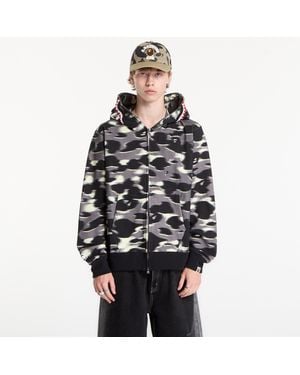 A Bathing Ape Sweatshirt screen camo shark relaxed fit full zip hoodie unisex xxl - Noir