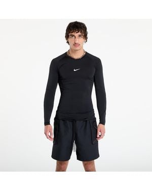 Nike T-shirt pro dri-fit tight long-sleeve fitness top black/ white l - Noir
