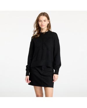 Calvin Klein Maglione Jeans Intarsia Loose Sweater - Nero