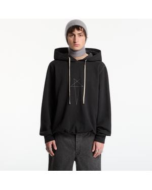 Rick Owens Sweatshirt Oversized Hoodie Faded - Black