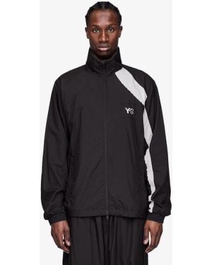 Y-3 Jacket Raw Edge 3 Stripes Nylon Shell Jacket - Black