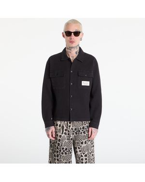 Brain Dead Caicia Waffle Button Front Shirt - Nero