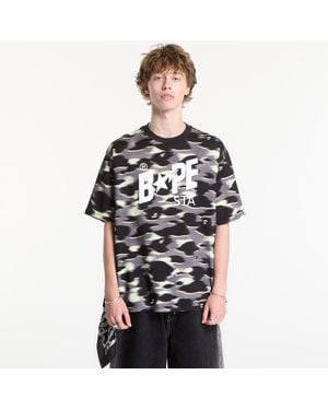 A Bathing Ape T-Shirt Screen Camo Sta Logo Relaxed Fit Tee - Black
