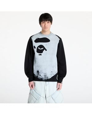 A Bathing Ape Sweatshirt Ape Head Over Print Crewneck Sweat M - Blauw