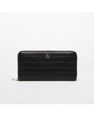 Calvin Klein Croc Long Zip Aro Wallet - Nero