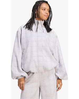 adidas Originals Jacket Adidas Blousy Check Track Top - White