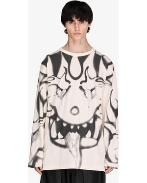 Y-3 T-Shirt Chito Graphic Long Sleeve Tee - White