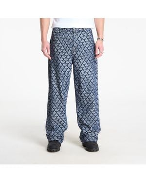 adidas Originals Pants Adidas Denim Loose Monogram Pants - Blue