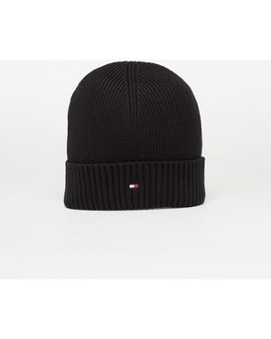 Tommy Hilfiger Flag Pima Cotton Beanie - Schwarz