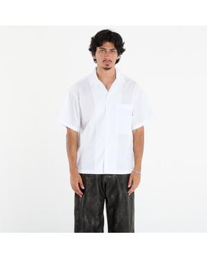 Palm Angels Camicia Curved Logo Classic Shirt Ss - Bianco