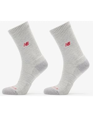New Balance Active Premium Crew Socks 2-Pack - Bianco