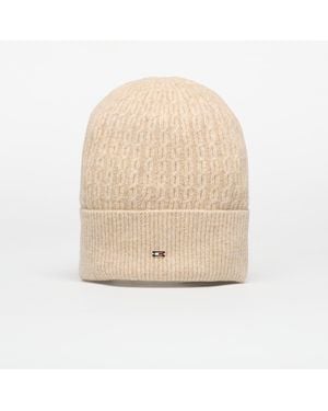 Tommy Hilfiger Cable Enamel Flag Beanie - Natur
