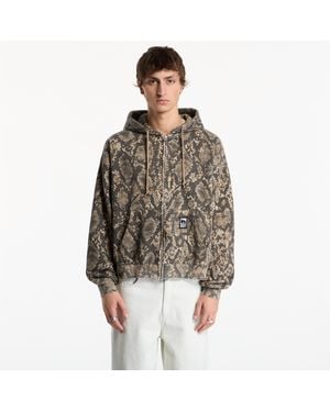 Obey Felpa Obey Pot Zip Hood Duty Vintage Rattlenake - Marrone