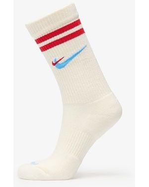 Nike Everyday Plus Force Cushioned Crew Socks Sail/ University/ University - Bianco
