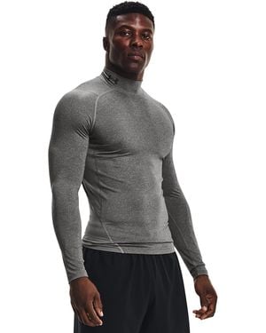 Under Armour Maglietta Hg Armour Comp Mock Ls Carbon Heather - Grigio