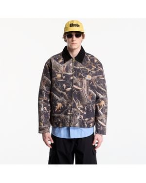Carhartt Veste og detroit jacket unisex camo feather tree, black/ black heavy stone wash xxl - Noir