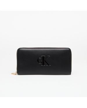 Calvin Klein Wallet Bold Ck Long Zip Around - Black