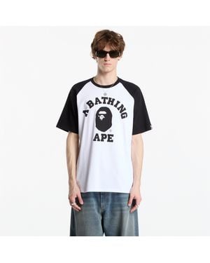 A Bathing Ape T-Shirt College Raglan Relaxed Fit Tee - Weiß