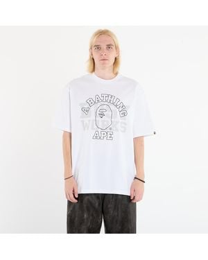 A Bathing Ape T-shirt college relaxed fit tee 1 l - Blanc
