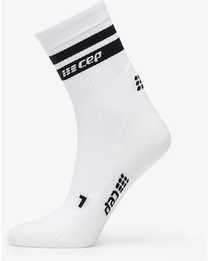Cep Chaussettes 80's mid cut compression socks white/ black s - Blanc